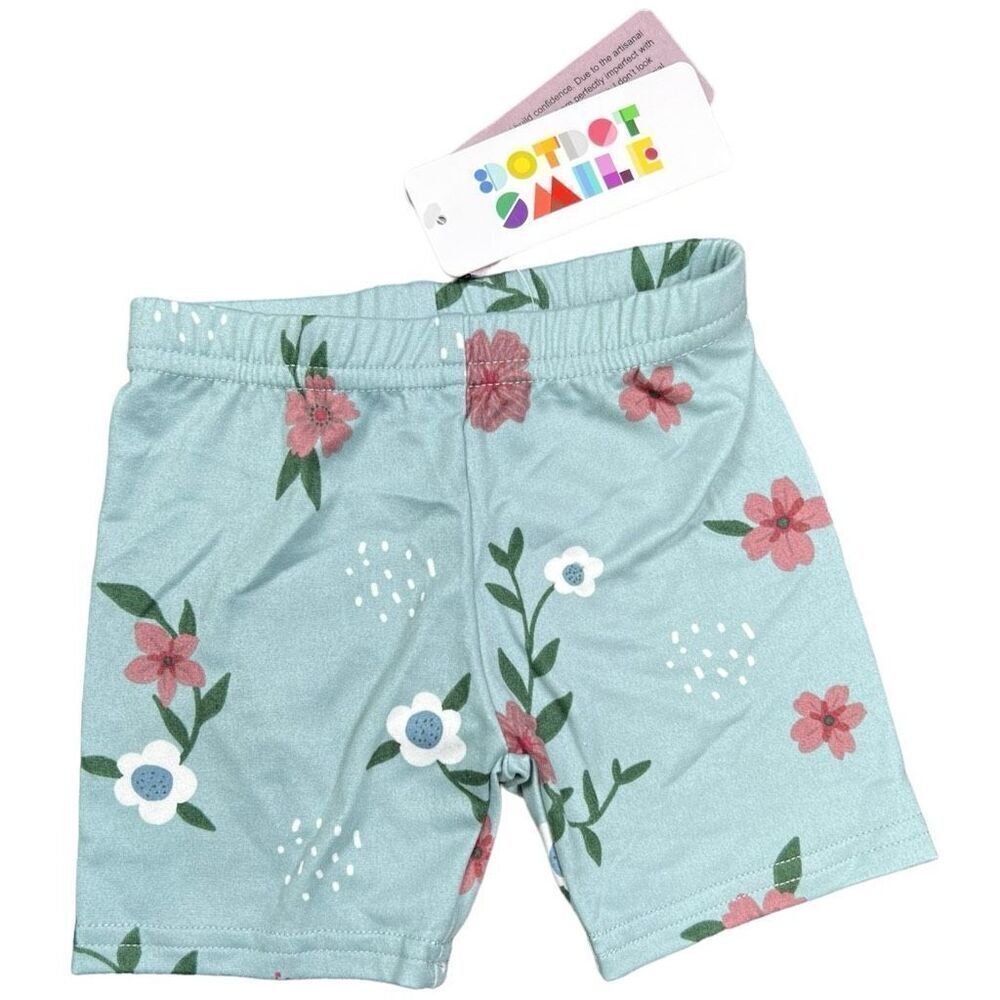 NEW Dot Dot Smile Blue Floral Kick Shorts 2T